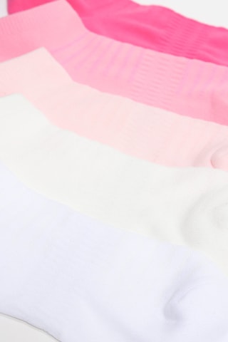 5 paia di calze - Bianco e rosa