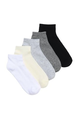 5 paia di calze - Bianco e grigio
