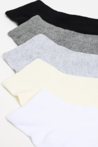 5 paia di calze - Bianco e grigio