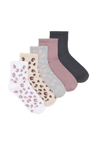 5 paia di calze - Bianco e beige
