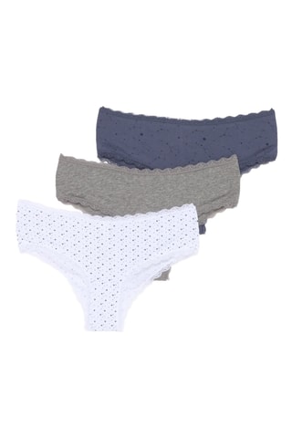 3 slip - Bianco e grigio melange