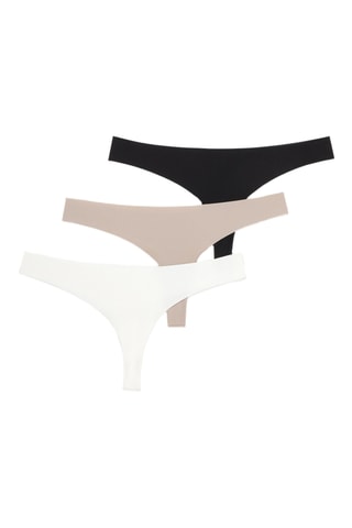 3 perizomi - Bianco e taupe