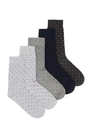5 paia di calze - Grigio melange e nero