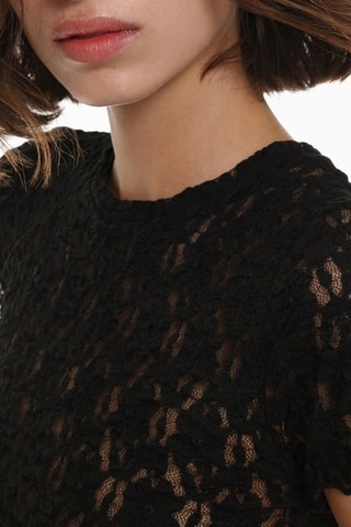 Top in pizzo - Nero