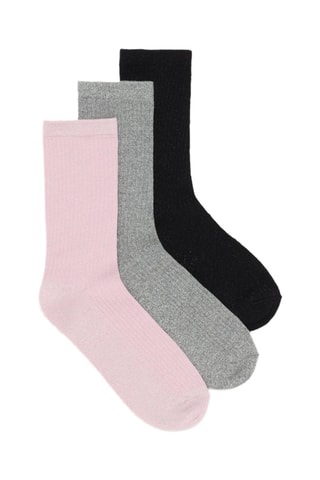 3 paia di calze - Nero e grigio melange