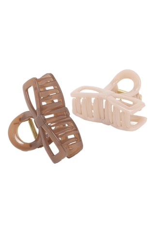 2 pinze per capelli - Marrone