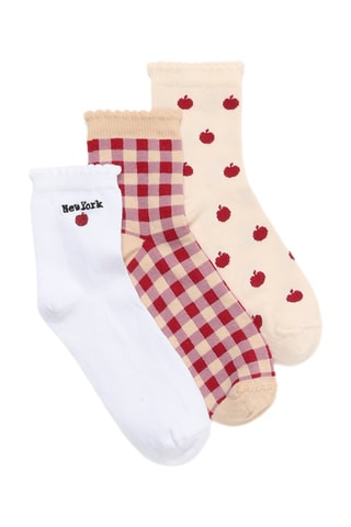 3 paia di calze - Bianco e beige
