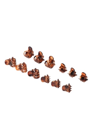 12 pinze per capelli - Marrone