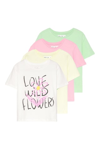 4 t-shirt - Bianco e giallo