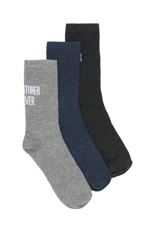 3 paia di calze - Grigio melange e nero