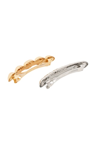 2 pinze per capelli - Giallo e bianco