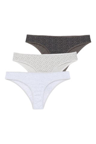 3 slip - Grigio melange e grigio scuro