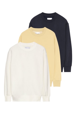 3 felpe - Ecrù e giallo
