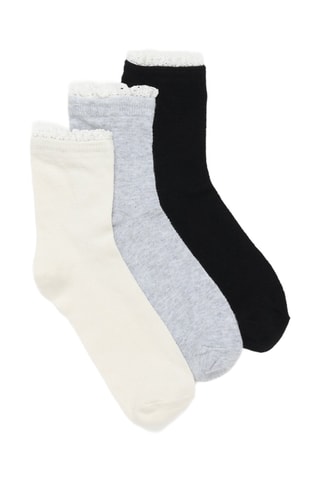3 paia di calze - Ecrù e grigio melange