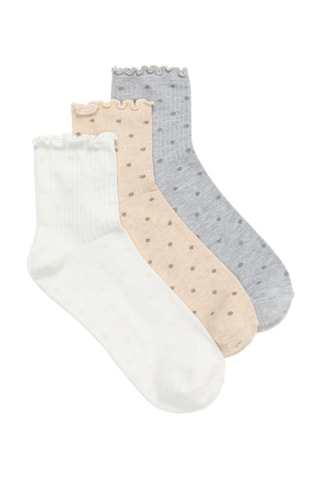 3 paia di calze - Bianco e beige