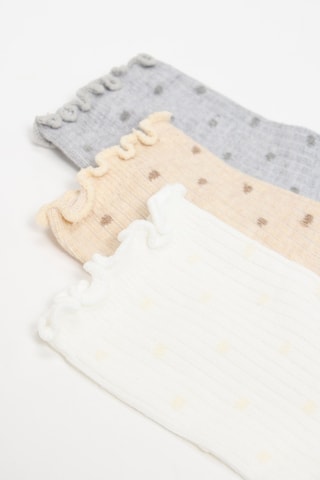 3 paia di calze - Bianco e beige
