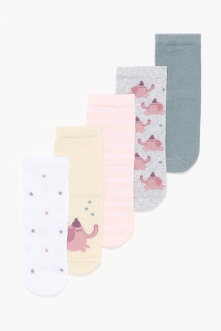 5 paires de chaussettes - Blanc et gris chiné