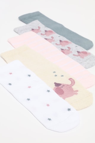 5 paires de chaussettes - Blanc et gris chiné