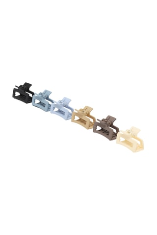 6 pinze per capelli - Celeste e marrone