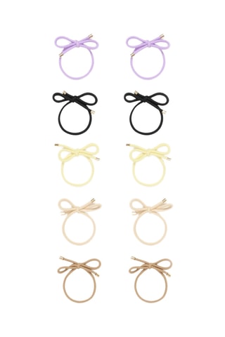 10 elastici per capelli - Malva e nero