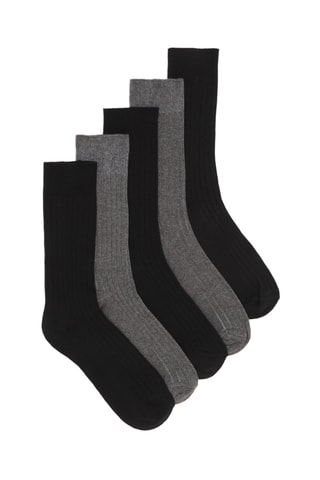 5 paia di calze - Nero e grigio