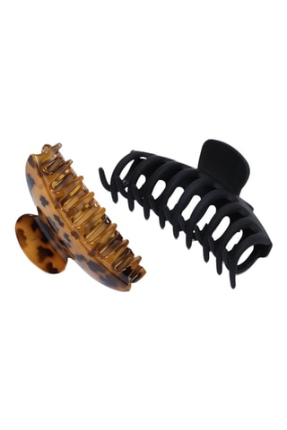 2 pinze per capelli - Marrone e nero