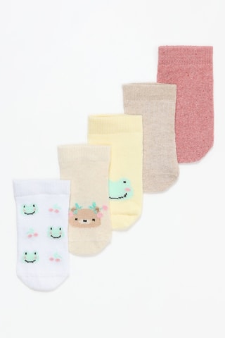 5 paia di calze - Bianco e beige