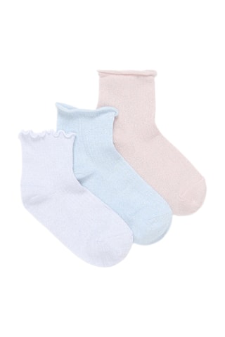 3 paia di calze - Grigio chiaro e celeste