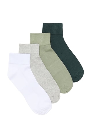 4 paia di calze - Bianco e grigio melange