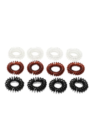 12 elastici per capelli - Marrone e bianco