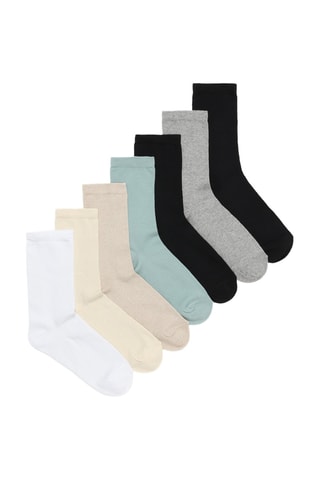 7 paia di calze - Bianco e beige