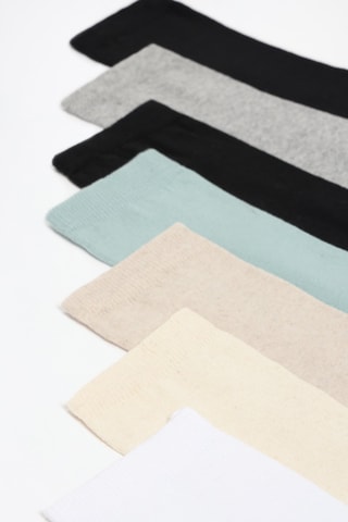 7 paia di calze - Bianco e beige