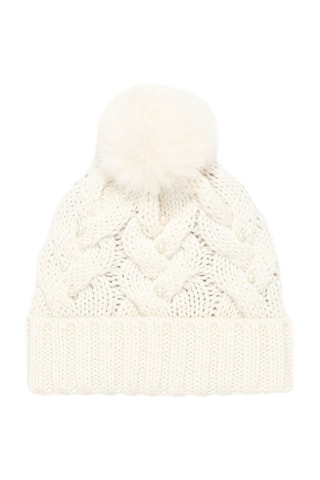 Berretto con pompon - Bianco