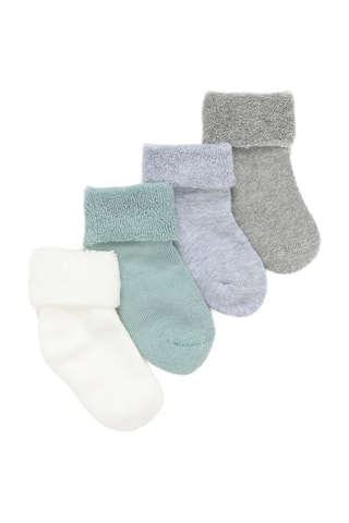 4 paia di calze - Bianco e grigio chiaro melange