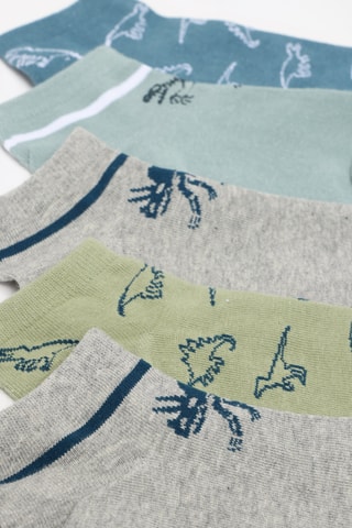5 paia di calze - Grigio chiaro melange e verde chiaro