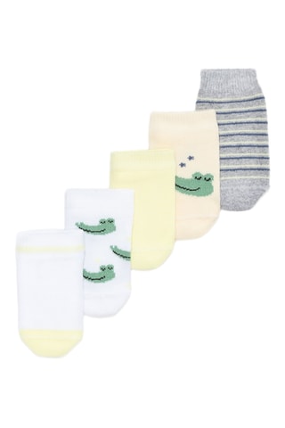 5 calze - Bianco e giallo