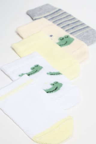 5 calze - Bianco e giallo
