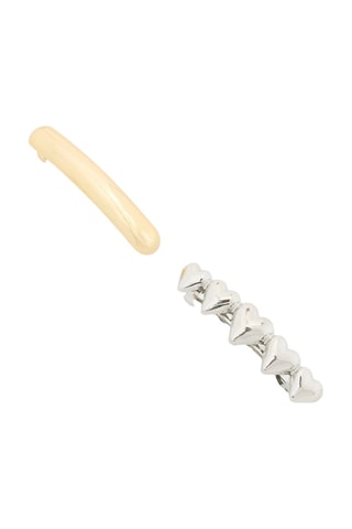 2 fermagli per capelli - Dorato e argentato