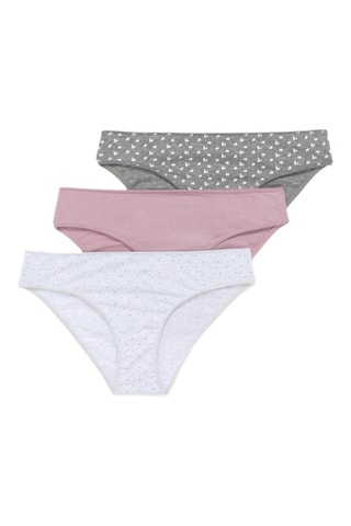 3 slip - Grigio chiaro melange e rosa