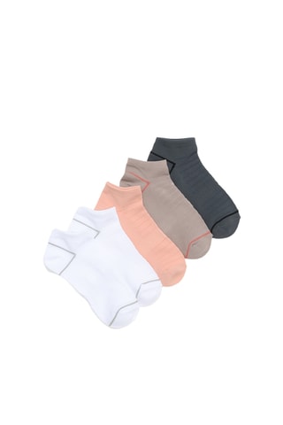5 paia di calze - Bianco e rosa