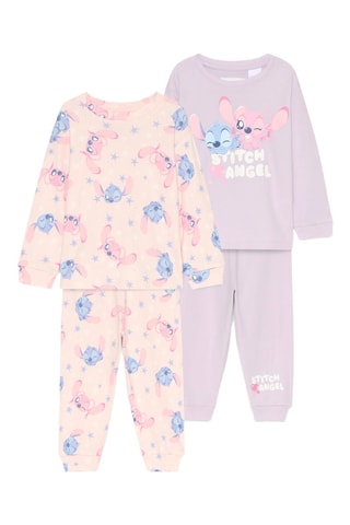 2 pigiami Angel e Stitch Lilo & Stitch Disney - Rosa e malva
