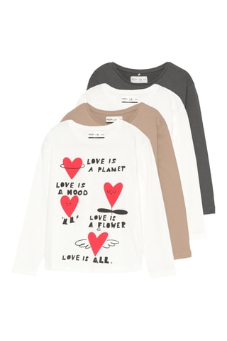 4 t-shirt - Bianco e marrone