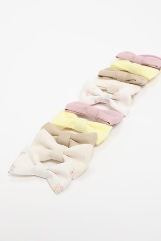 10 pinze per capelli - Bianco e rosa