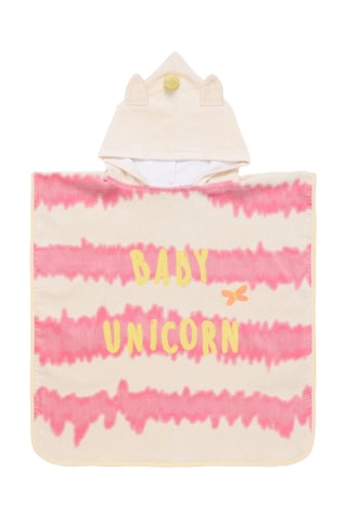 Poncho da bagno tie and dye - Beige e rosa