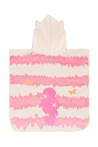 Poncho da bagno tie and dye - Beige e rosa