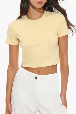 T-shirt cropped - Giallo