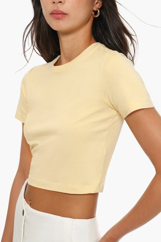 T-shirt cropped - Giallo
