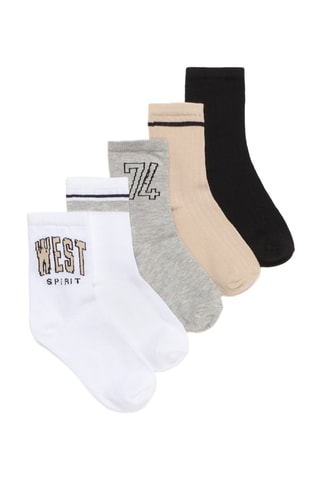 5 paia di calze - Bianco e nero