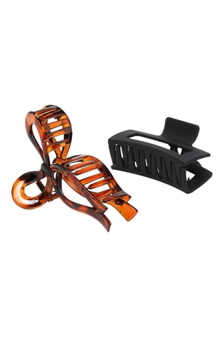 2 pinze per capelli - Marrone e nero