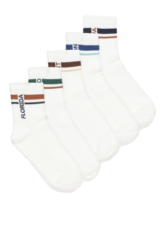 5 paia di calze - Bianco e marrone